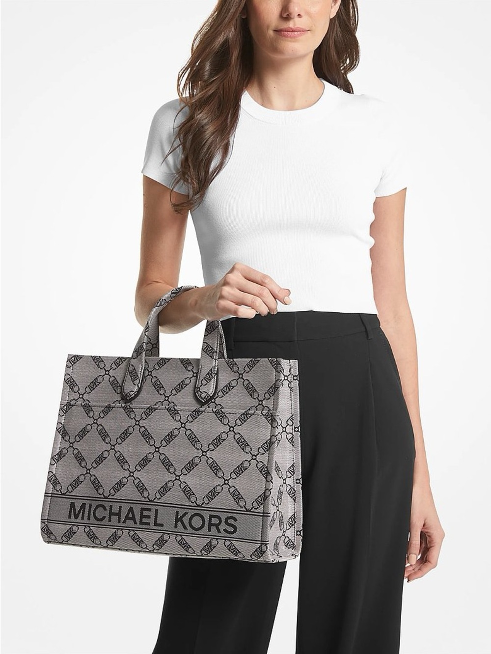 MICHAEL MICHAEL KORS
Gigi Large Empire Logo Jacquard Tote Bag